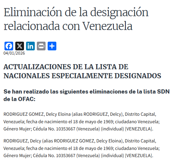 Eliminacion De La Designacion Relacionada Con Venezuela 586473695780509347013753